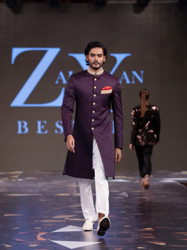 The Plum Heritage bespoke sherwani by ZaiYan Bespoke
