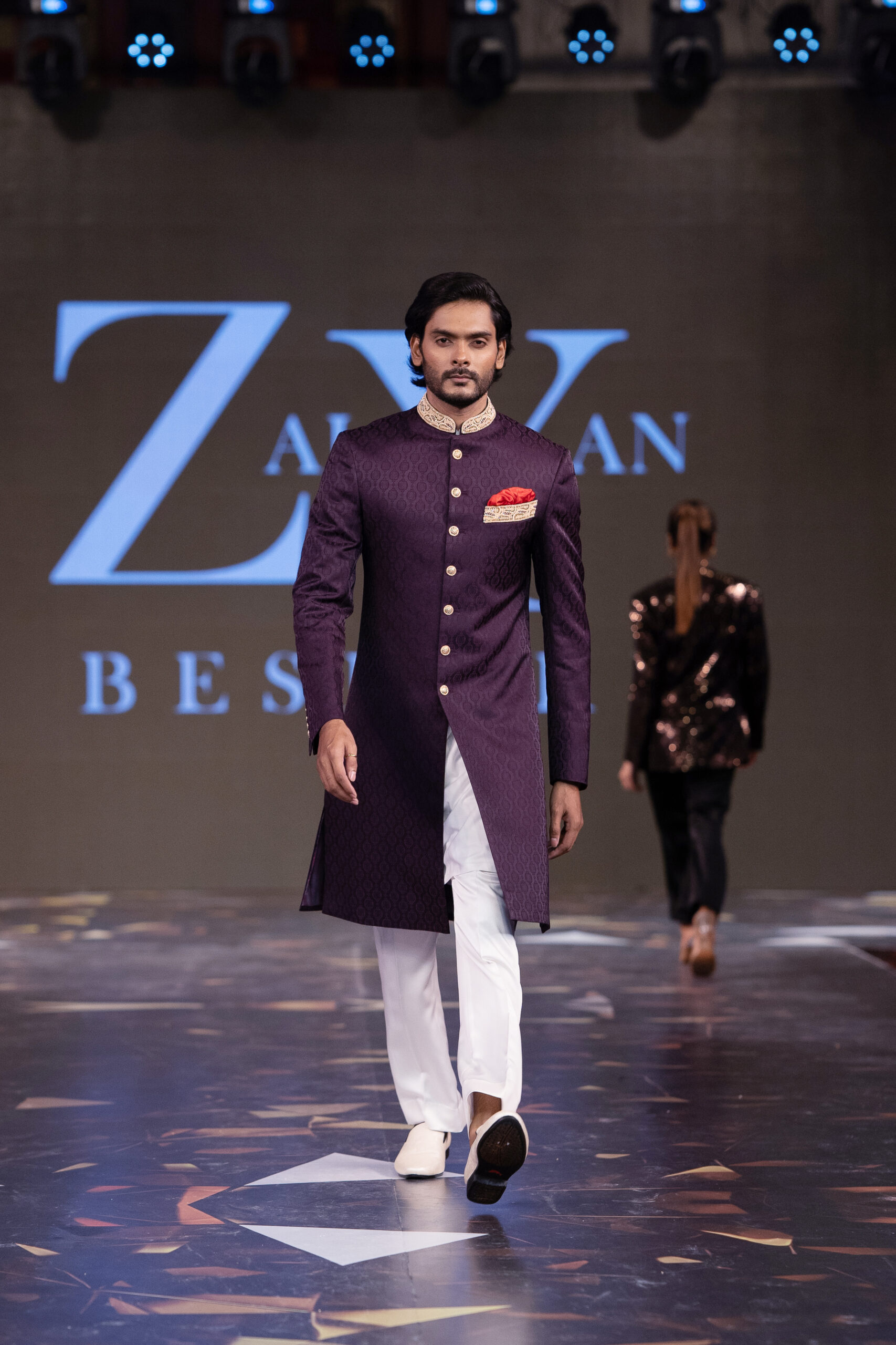 The Plum Heritage bespoke sherwani by ZaiYan Bespoke